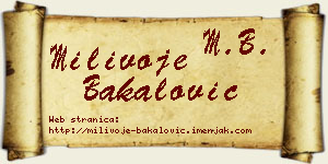 Milivoje Bakalović vizit kartica